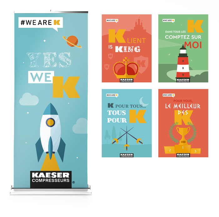 Visuel étude de cas campagne communication Kaeser - affiches et kakémono